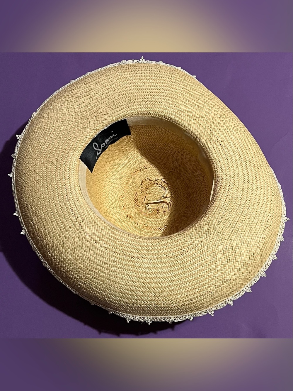 Sonni San Francisco Vintage Women's Straw Sun Hat - Picture 5 of 8